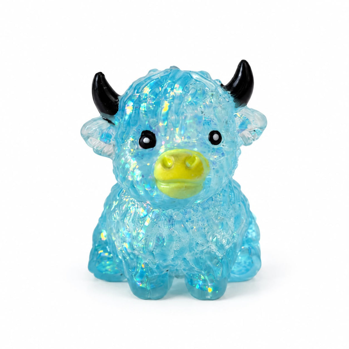 Blue Glitter Highland Cow Squishy