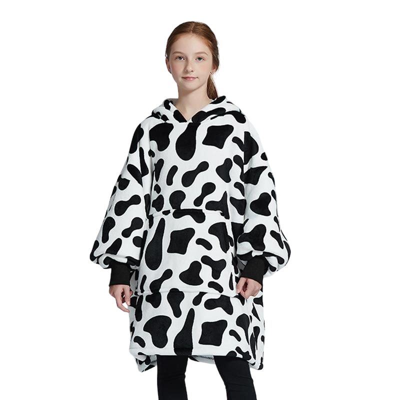 My Snuggy - Monochrome Cow Oversized Blanket Hoodie - Baby size