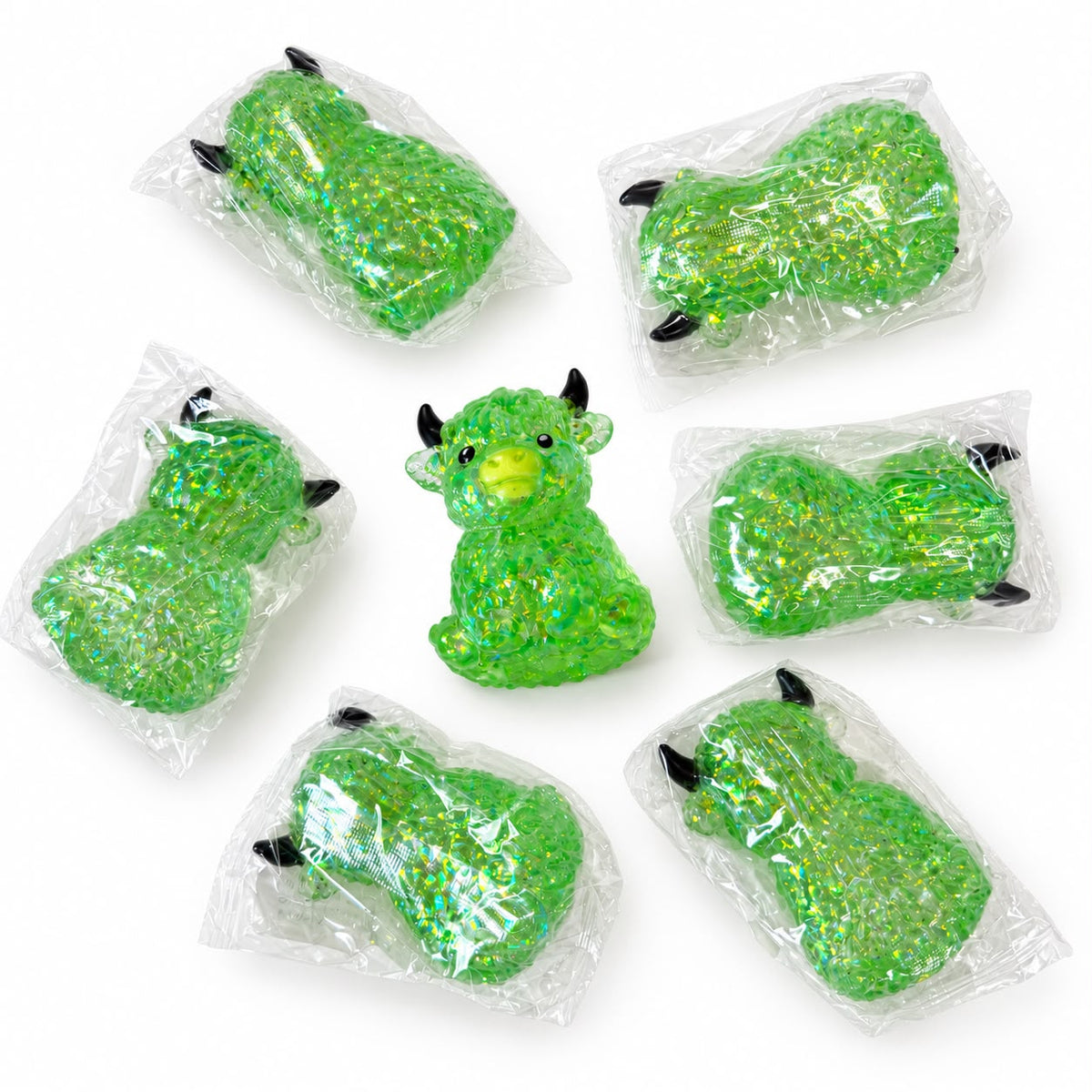 Green Glitter Highland Cow Squishy