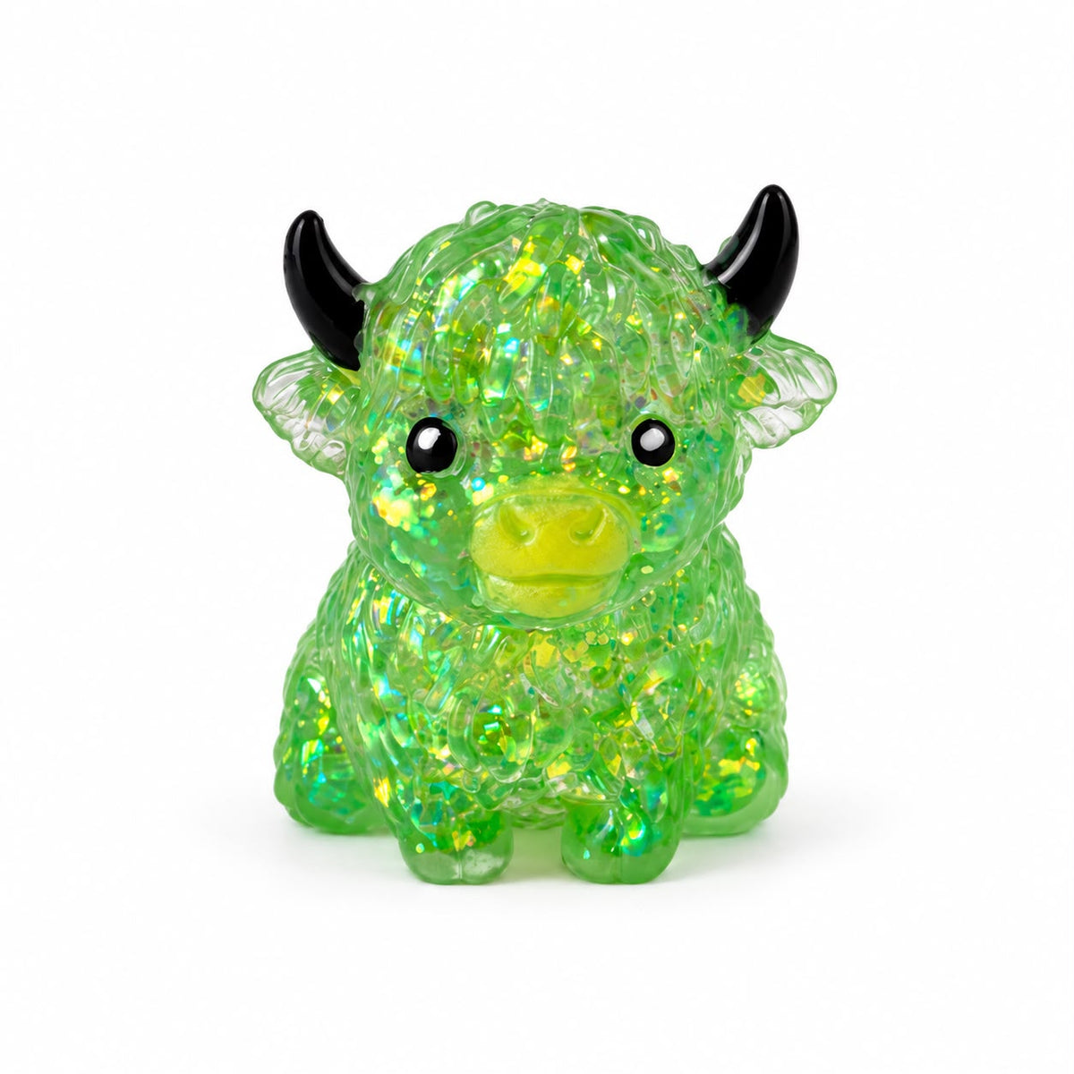 Green Glitter Highland Cow Squishy