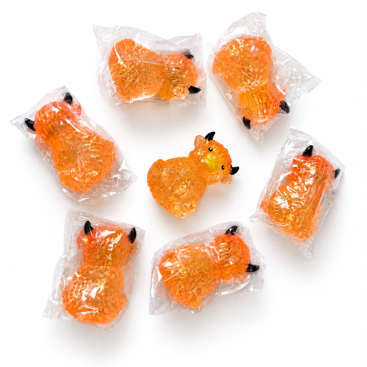 Orange Glitter Highland Cow Squishy